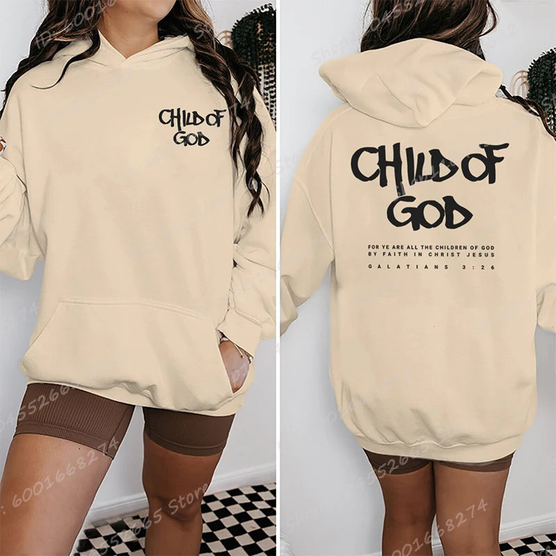 I Am a God Child Print Hoodies