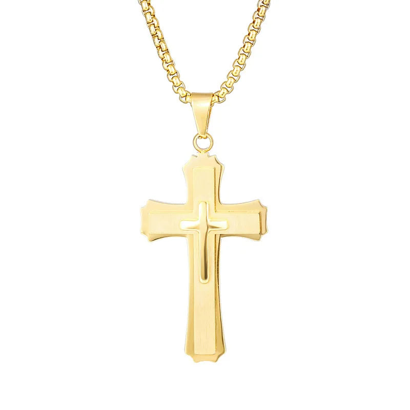 3D Fashion Cross Pendant Necklaces for Men 