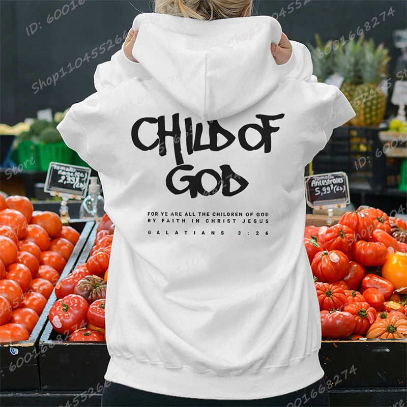 I Am a God Child Print Hoodies