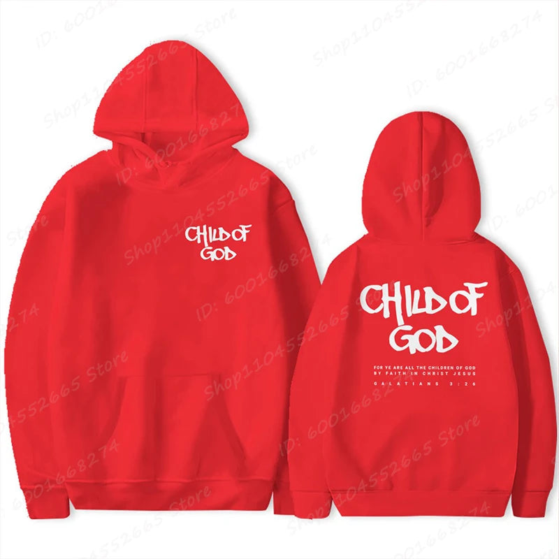 I Am a God Child Print Hoodies