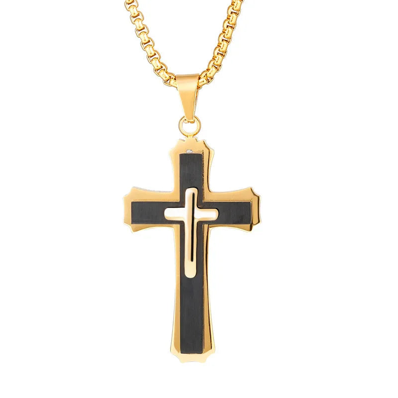 3D Fashion Cross Pendant Necklaces for Men 