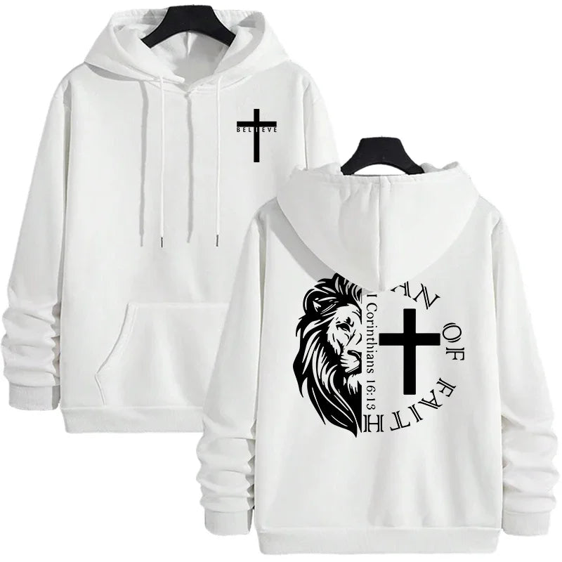 Man off Faith Lion Print Hoody Outerwear