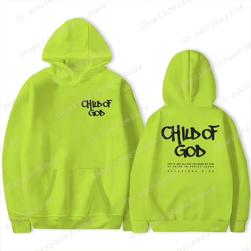 I Am a God Child Print Hoodies