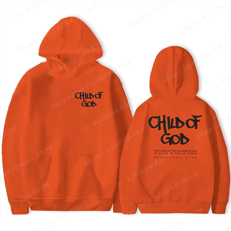 I Am a God Child Print Hoodies