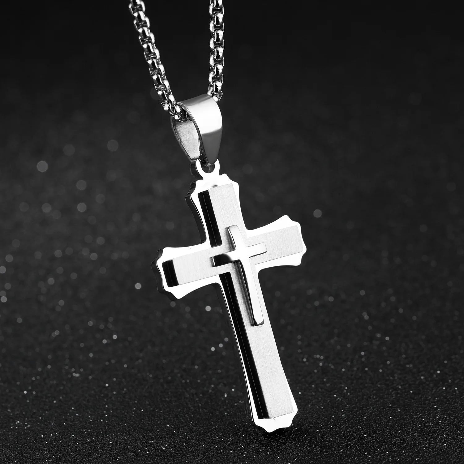 3D Fashion Cross Pendant Necklaces for Men 