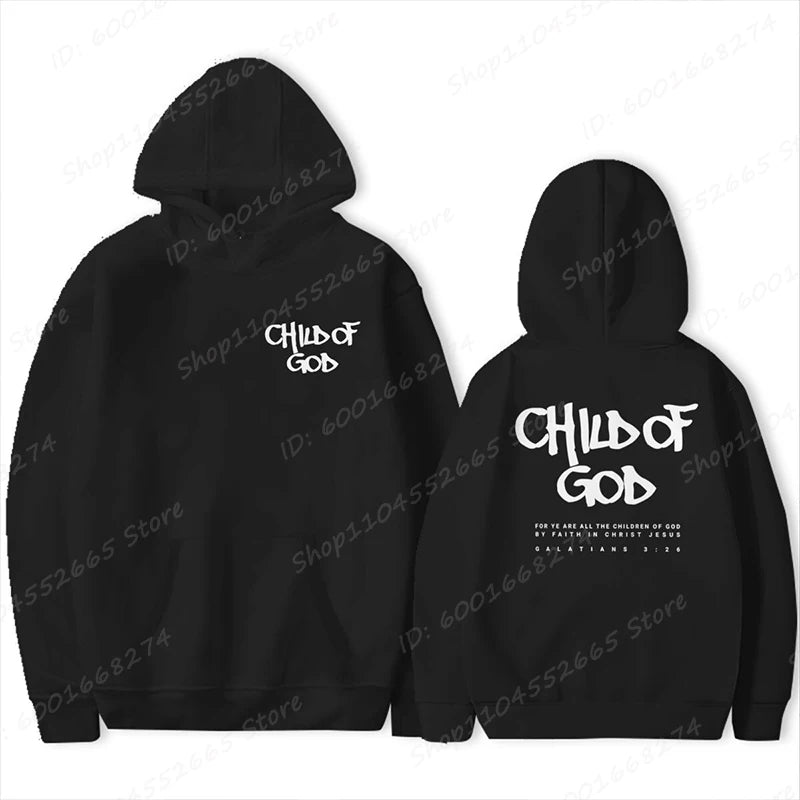 I Am a God Child Print Hoodies