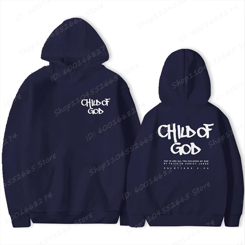 I Am a God Child Print Hoodies