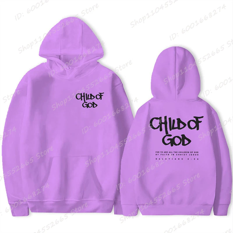 I Am a God Child Print Hoodies